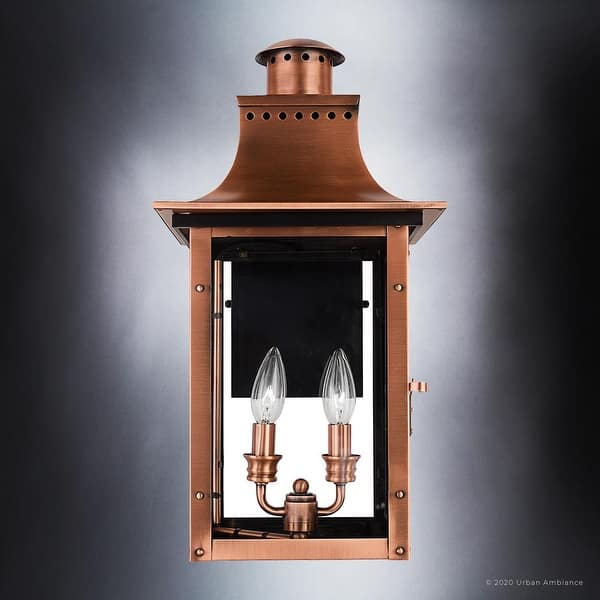 Luxury Antique Outdoor Wall Light, 19"H x 10"W, with French Country ...