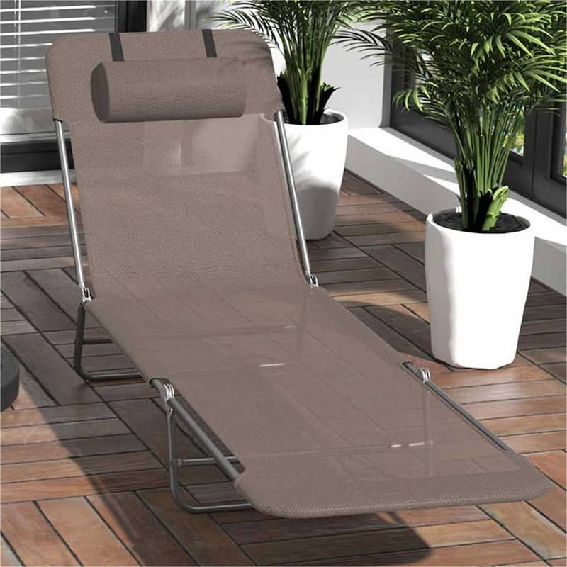 Outdoor Adjustable Folding Chaise Lounge Chairs with Breathable Mesh