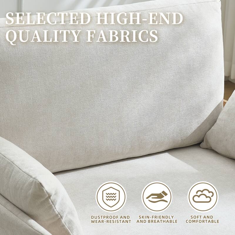 3-in-1 Convertible Chenille Sleeper Sofa, Foldable Sofa Bed with Three Pillows