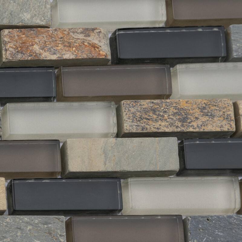 Merola Tile Tessera Subway Stonehenge 10-3/4" x 11-3/4" Glass Wall Tile