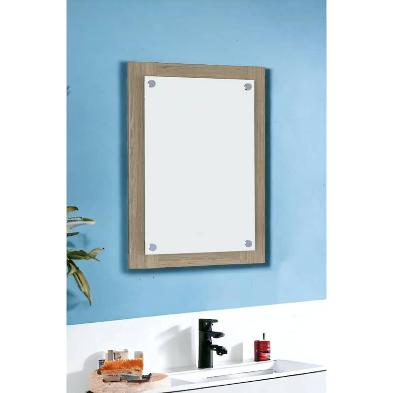 HomeRoots 28" Wood Framed Bathroom Vanity Mirror - 19.76' X '27.56' X '1.54 - 19.76' X '27.56' X '1.54