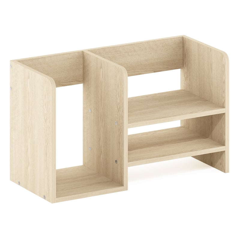 Furinno Hermite Wood Desktop Book and Home Office Supplies Storage Organizer, Espresso - Beige
