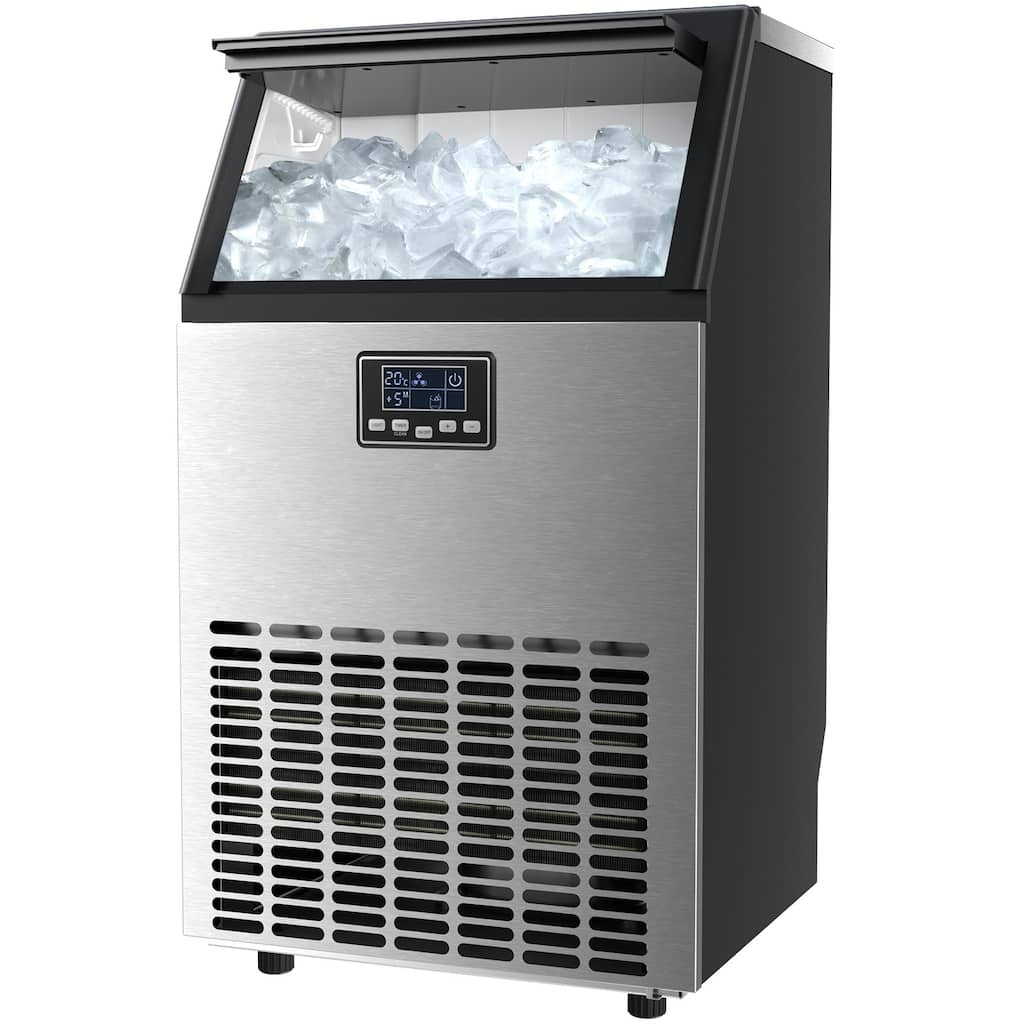 Commercial Crescent Ice Maker,20Lbs/24H,Stainless Steel,Freestanding