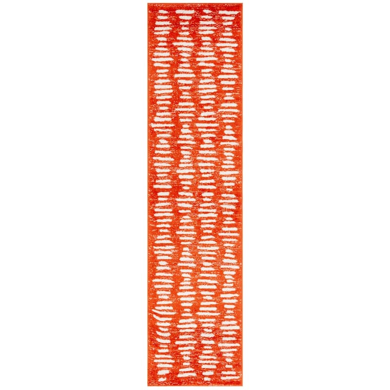 SAFAVIEH Tulum Constance Moroccan Boho Rug - 2' x 8' Runner - Rust/Ivory