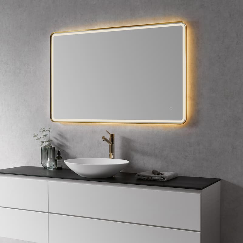 Altair Viaggi Rectangle Framed LED Lighted Wall Mirror