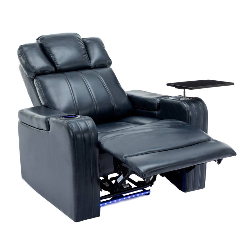 Power Recliner Individual Seat Home Theater Recliner with Cooling Cup Holder, Bluetooth Speaker, LED Lights, USB Ports