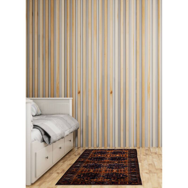 ECARPETGALLERY Hand-knotted Teimani Burnt Orange Wool Rug - 3'7 x 6'8