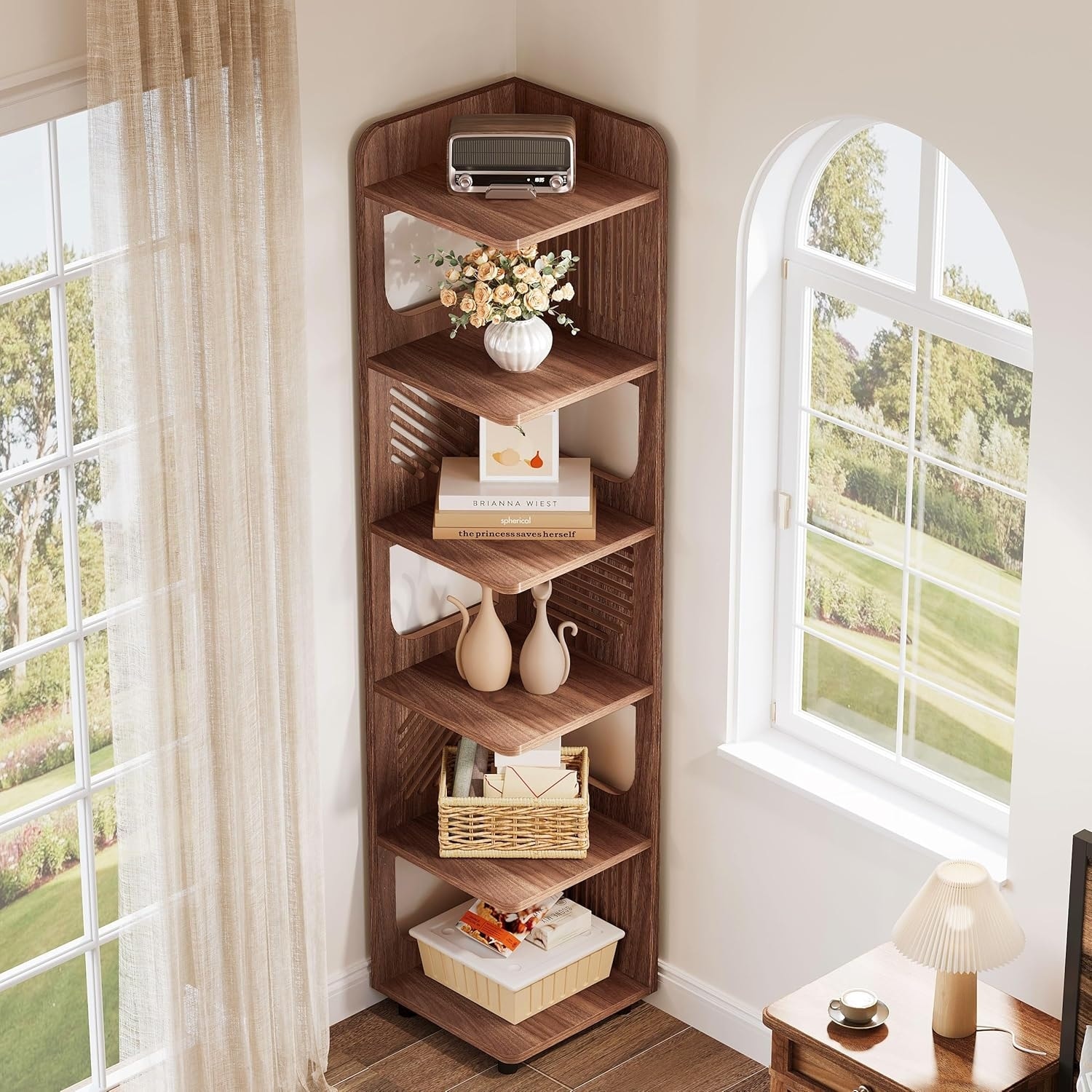 6-Tier-Tall-Brown-Wood-Corner-