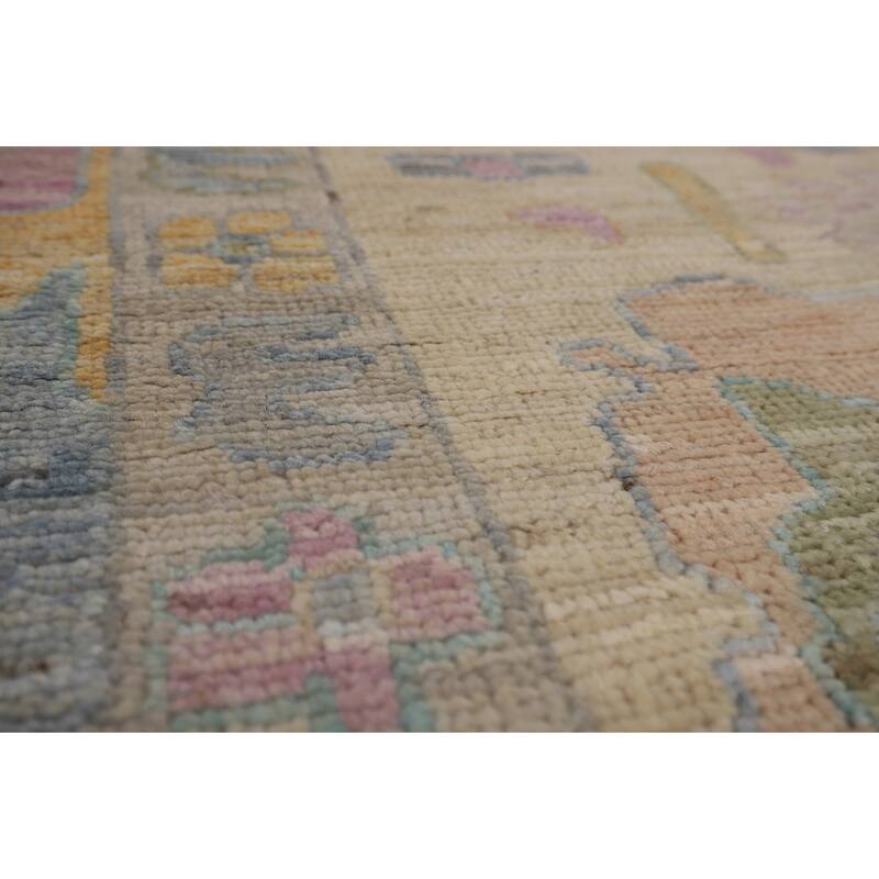 Light Blue Oushak Turkish Large Rug Handmade Wool Carpet - 10'0"x 13'9"