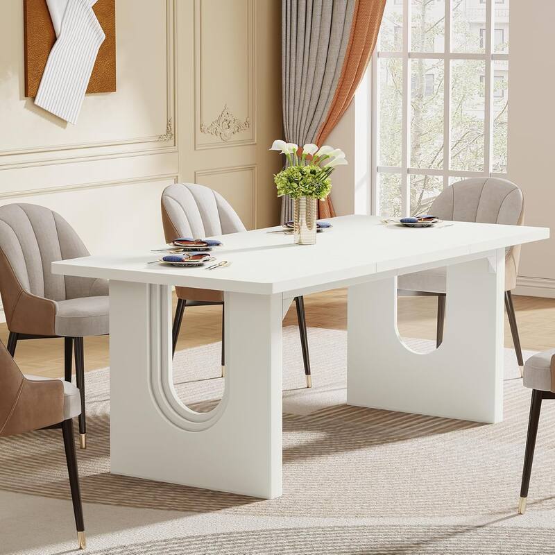Modern 71" Rectangular Dining Table for 6-8 People
