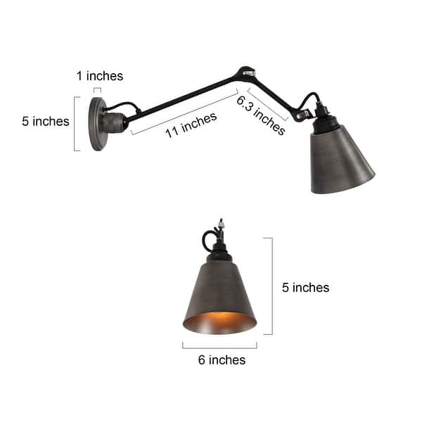 2-pack Swing Arm Lights Adjustable Wall Sconces Two Way--Plug in & Hardware - L 28" x W 6" x H 8"