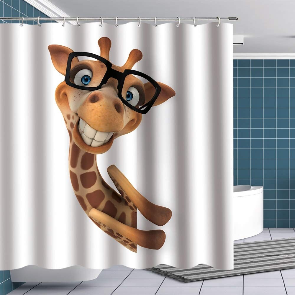Shop Funny Giraffe Decoration Shower Curtain Polyester Shower
