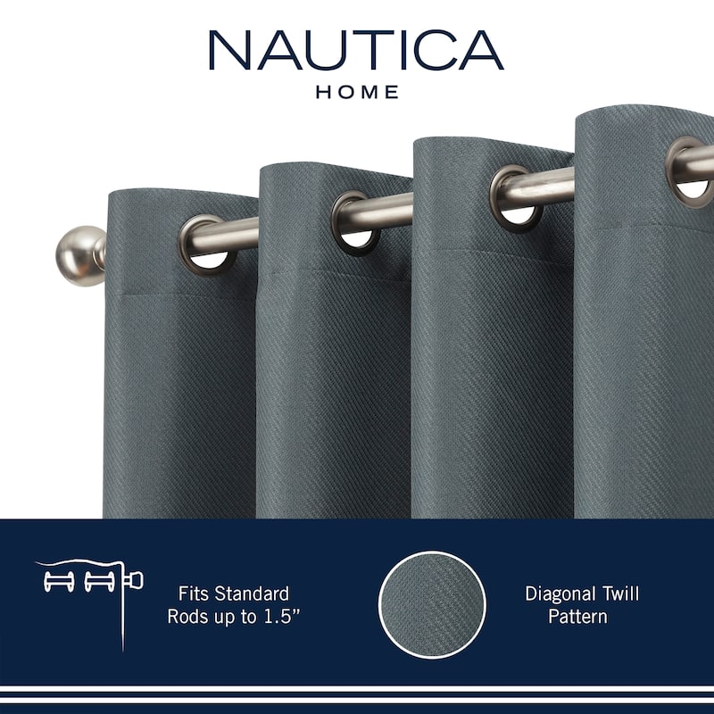 Nautica Providence Ultimate Blackout Extra Wide Curtains (Set of 2)