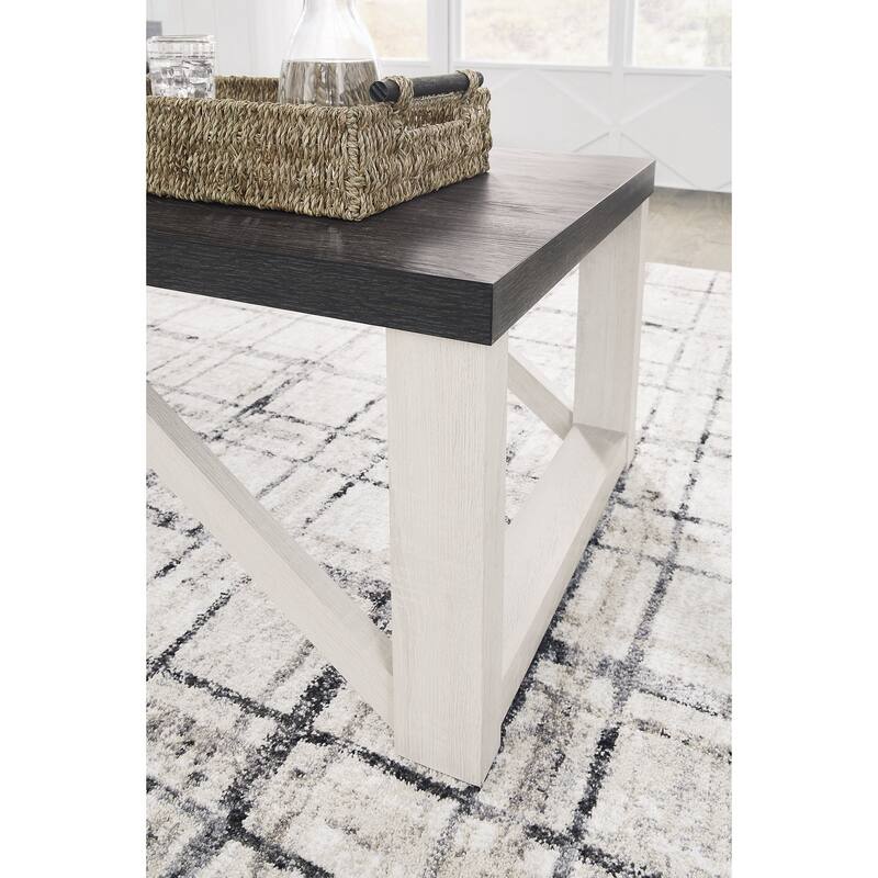 Signature Design by Ashley Dorrinson Antique White Table (Set of 3) - 48"W x 24"D x 17"H