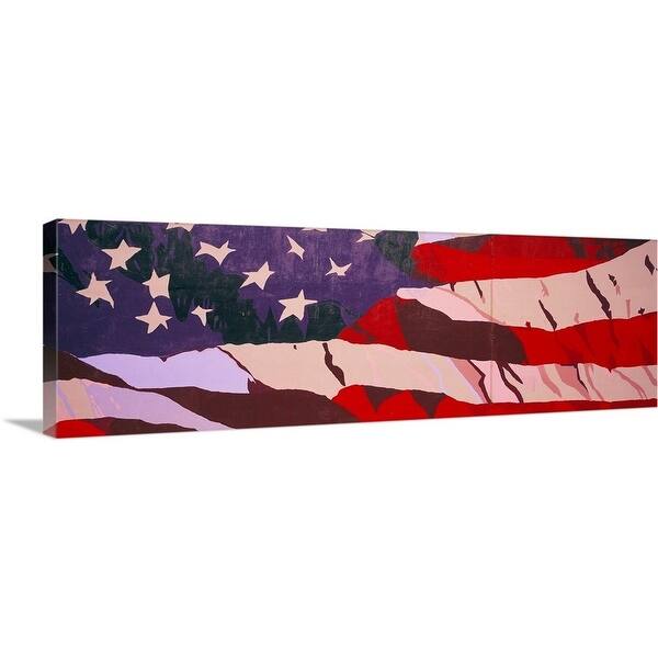 Shop Hand Painted Mural American Flag Canvas Wall Art On Sale