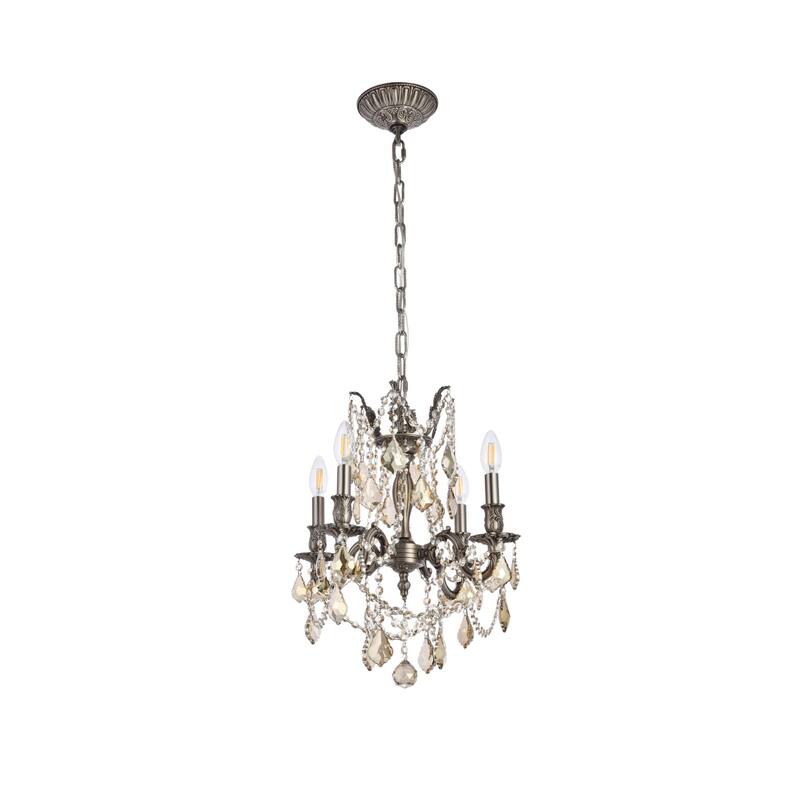 Elegant Lighting 9204D17-GT/RC Rosalia 4 Light 17" Wide Crystal
