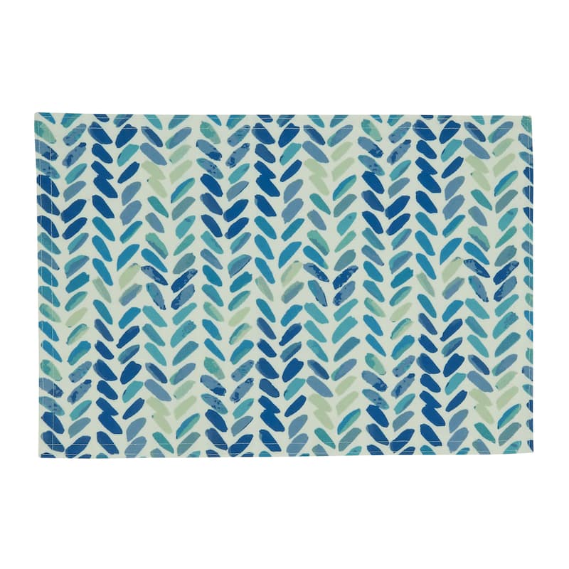 Watercolor Chevron Table Mats (Set of 4) - 13"x19"