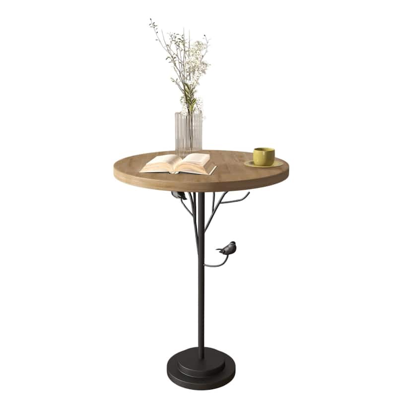 Round Side Table, Small Drink Table for Small Spaces, Modern Accent End Table Coffee Table