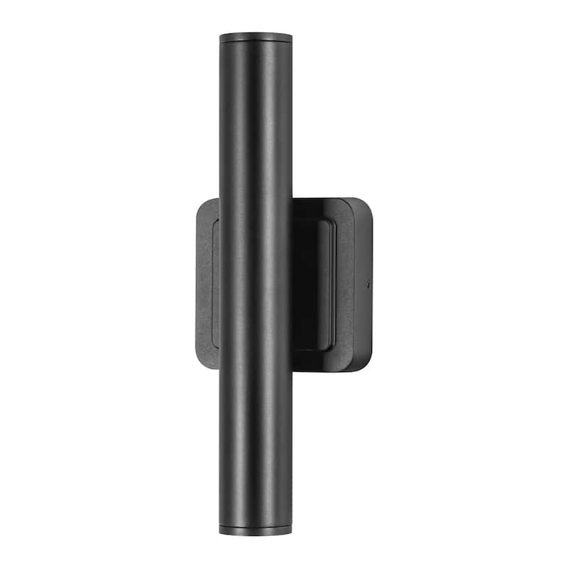 2-Light Modern Black Linear Waterproof IP54 Integrated LED Outdoor Wall Sconce Lights