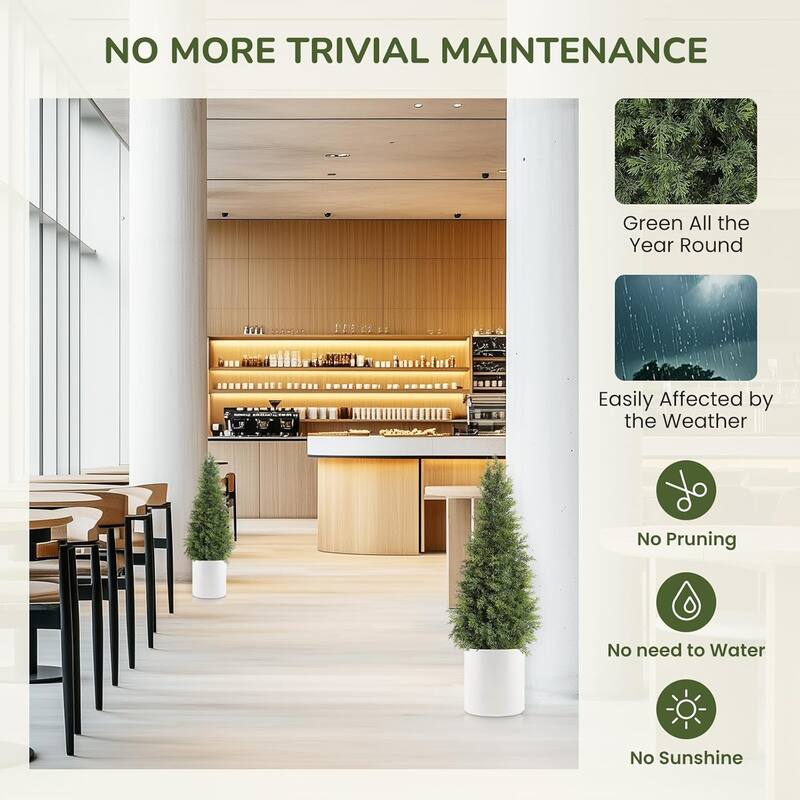 Outdoor Artificial Cedar Tree 2PCS UV Protection for Home