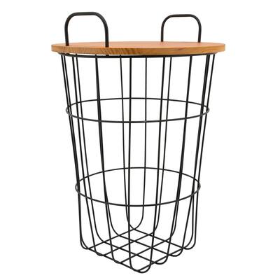 Metal 22"h Storage Basket, Brown 22"H - 17.0" x 17.0" x 22.0"