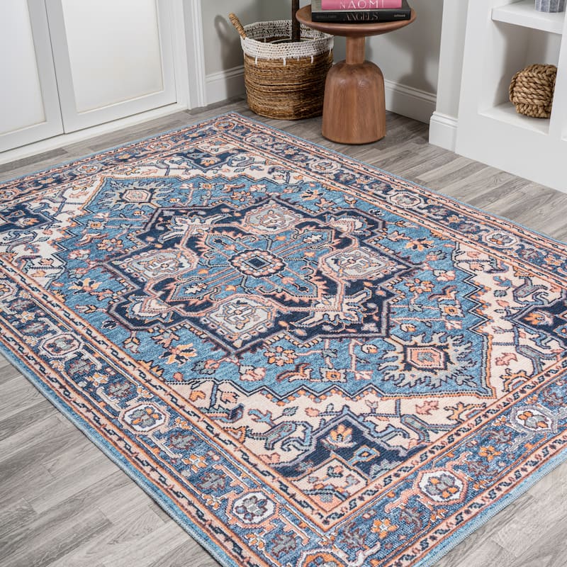 JONATHAN Y Cirali Ornate Large Medallion Machine Washable Area Rug