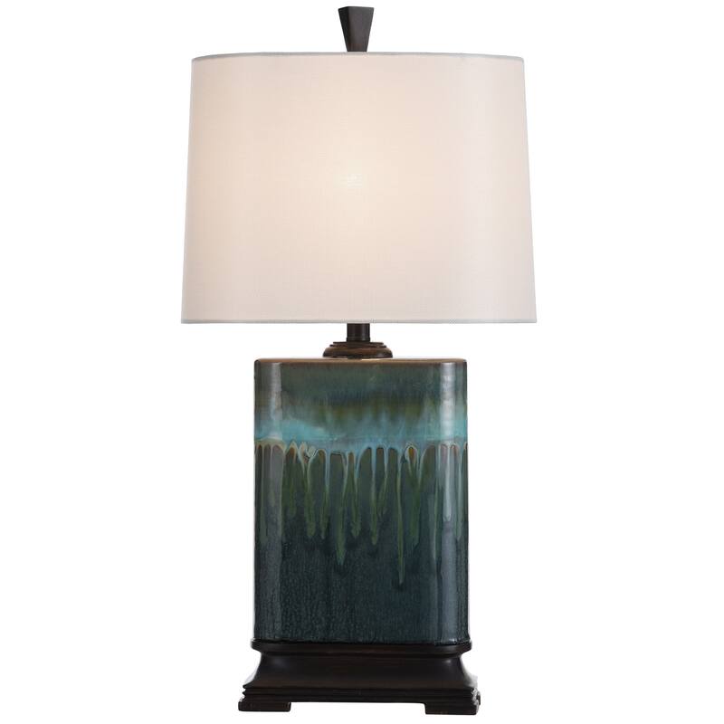 Carolina Ceramic Table Lamp with Multitone Blue Glaze Finish