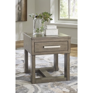 Signature Design by Ashley Loyaska Brown/Gray End Table - 22"W x 24"D x 24"H