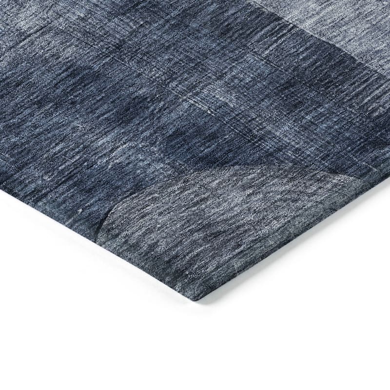 Machine Washable Indoor/ Outdoor Abstract Geo Chantille Rug