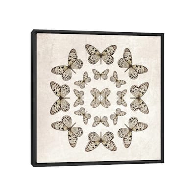 iCanvas "Rice Paper Butterfly Circles" by Alyson Fennell Framed Canvas Print