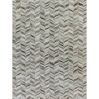 Natural Hide hand-tufted Leather Hide Silver Area Rug