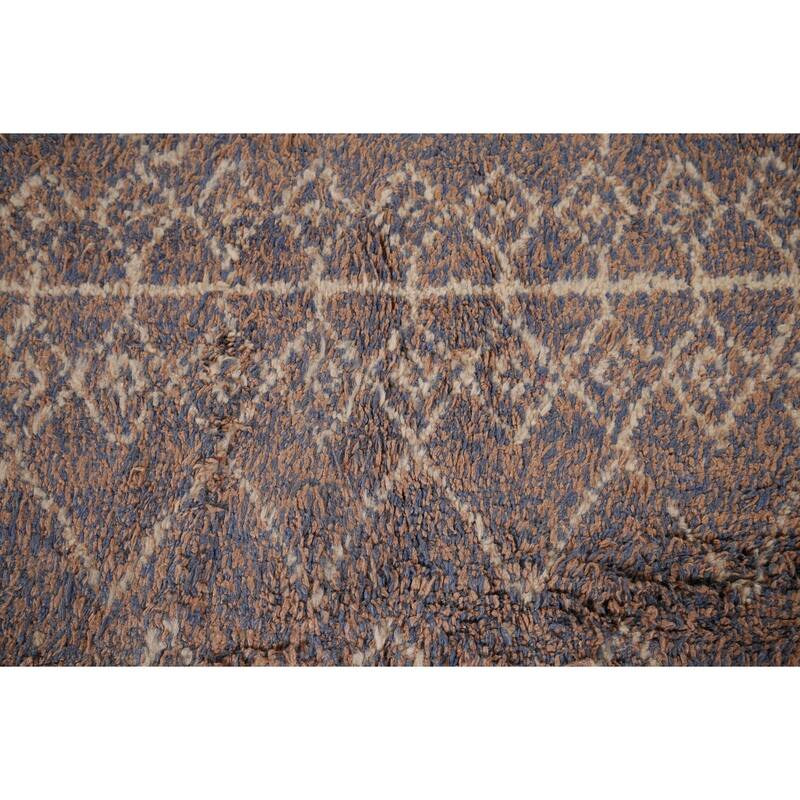 Plush Moroccan Area Rug Hand-Knotted Wool Carpet - 6'9" x 10'3"