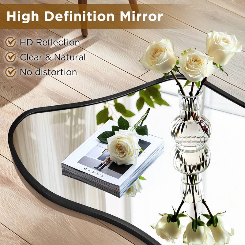 Irregular Asymmetric Aluminum Alloy Framed Wall Mirror
