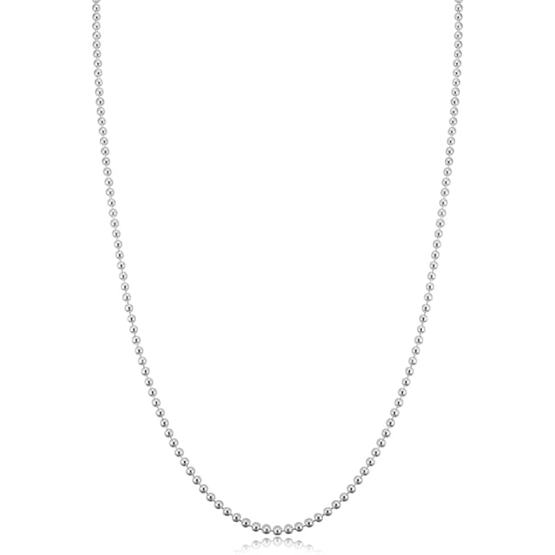 925 Sterling Silver 1.5 millimeter Polished Ball Chain Necklace for Women (16 - 30 inches)