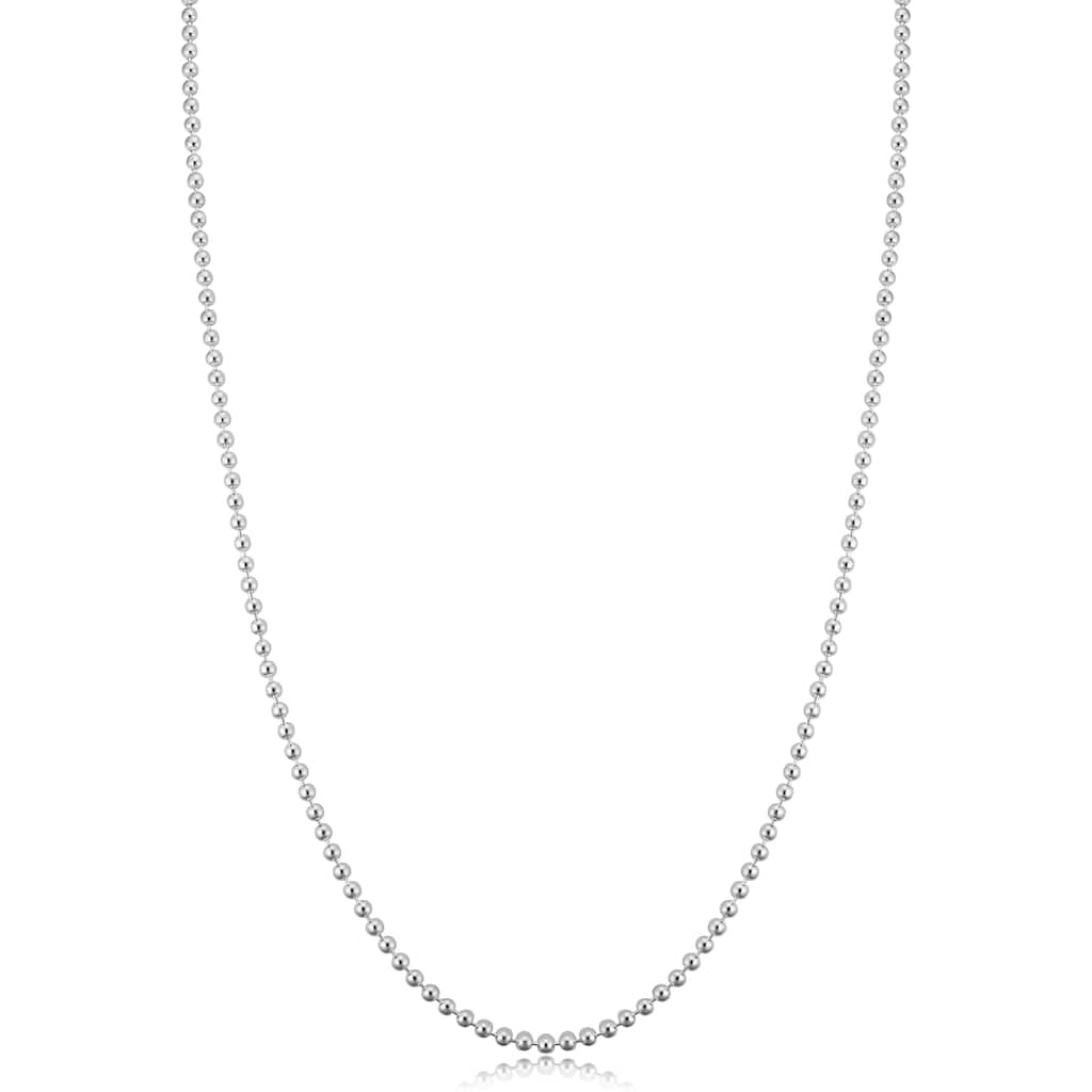 925 Sterling Silver 1.5 millimeter Polished Ball Chain Necklace for Women (16 - 30 inches)