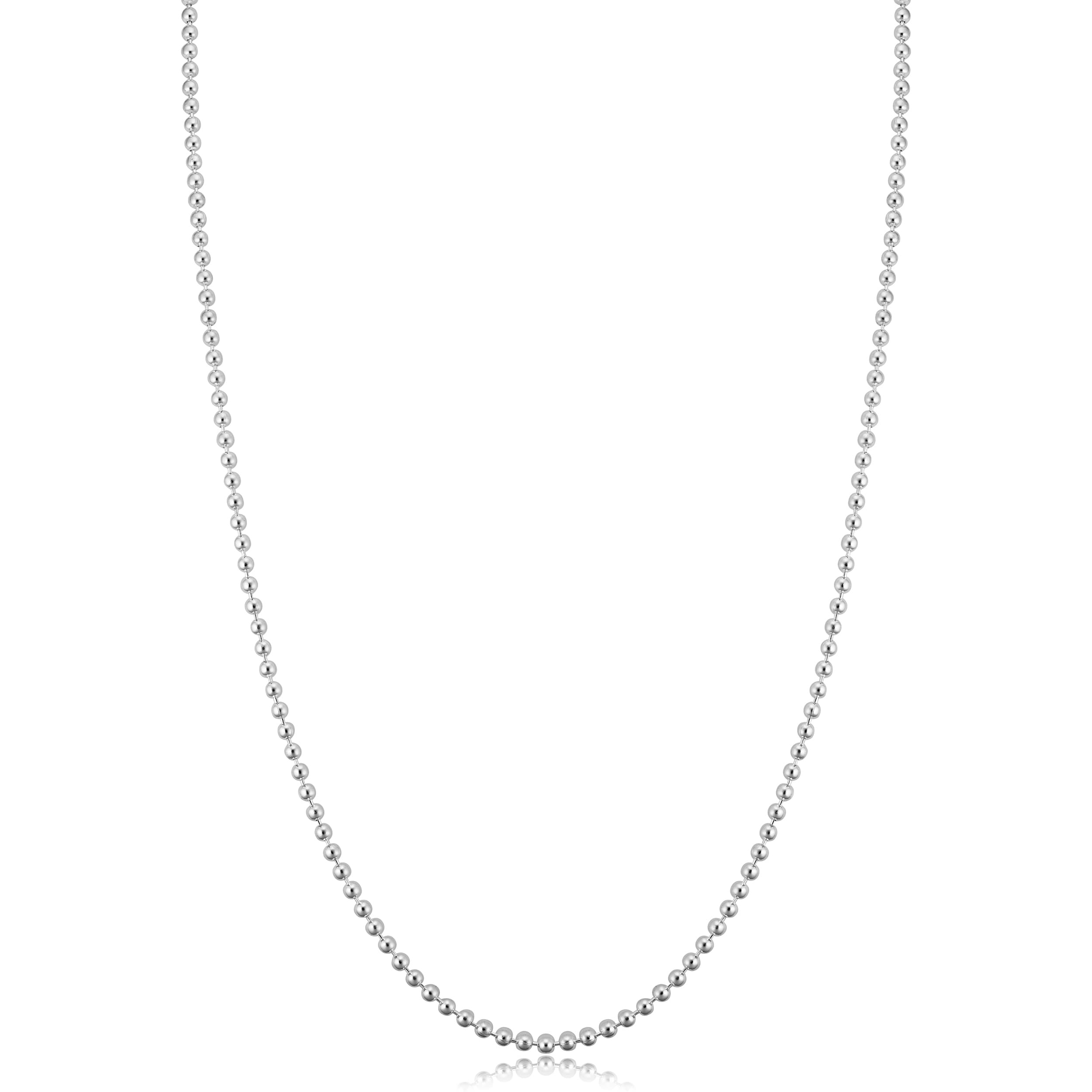 Au Naturale 925 Sterling Silver 1.5 millimeter Polished Ball Chain Necklace for Women (16 - 30 inches)