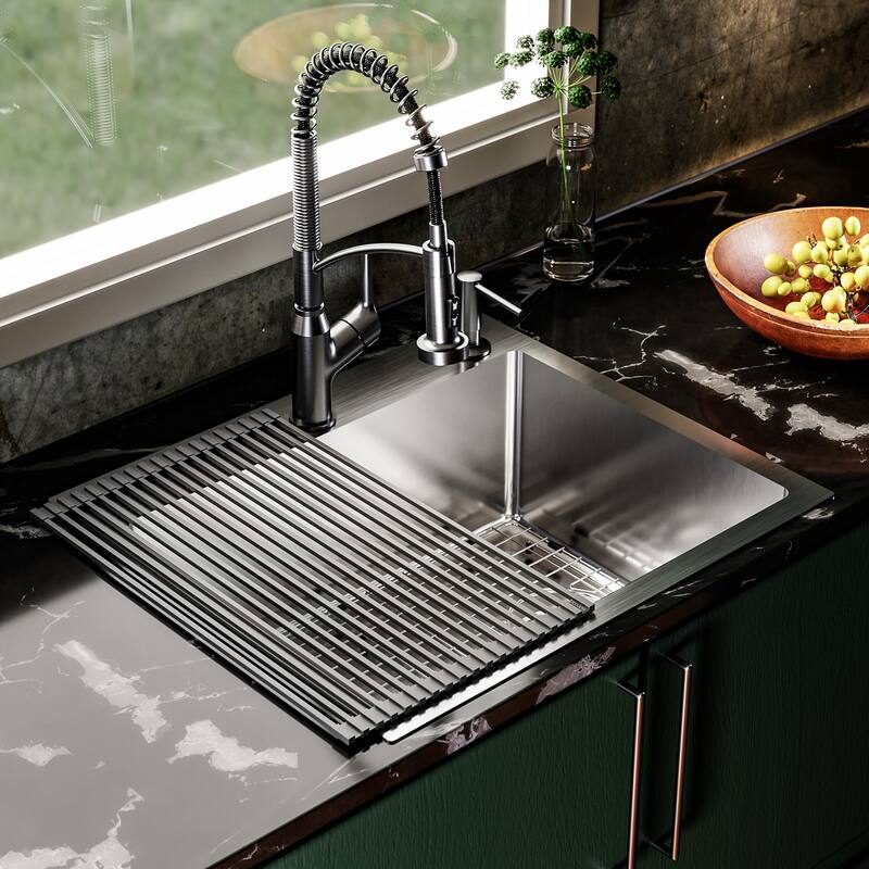 Karran Fusion Top Mount 25-in x 22-in Stainless Steel Single Bowl Kitchen Sink