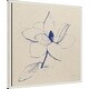 preview thumbnail 3 of 7, Modern Vintage Floral II Indigo by Avery Tillmon Framed Canvas Wall Art Print 22 x 22 in. - Sylvie Beaded White