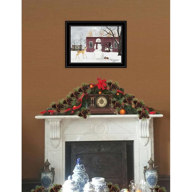 TrendyDecor4U Farmhouse "The Friendly Beasts" Framed Print Wall Art by Billy Jacobs - Earthtone