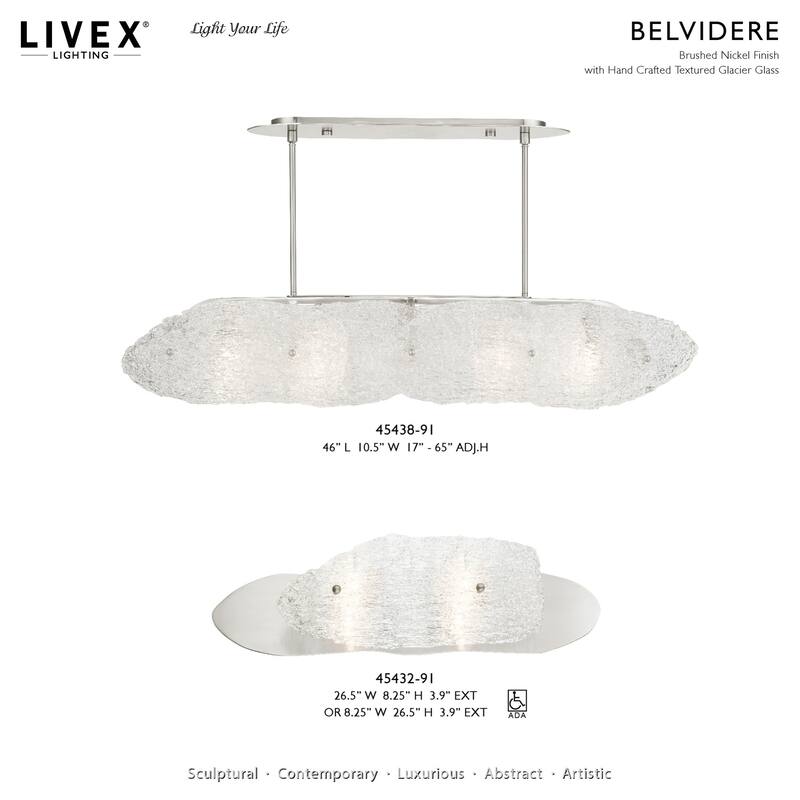 Livex Lighting Belvidere 5 Light 46" Wide Linear Chandelier