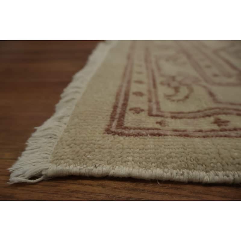 Hand Knotted Oriental 100% Wool Carpet Traditional Floral Beige & Ivories Peshawar Area Rug - 13' 9'' X 9' 9''