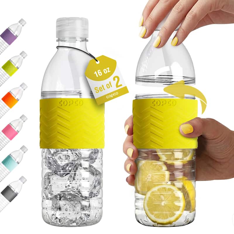 Copco Hydra BPA Free Tritan Water Bottle Set Leak Proof & Dishwasher Safe - Yellow