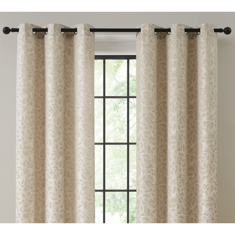5th Avenue Lux Blythe Textured Champagne/Gold Window Panel Pair
