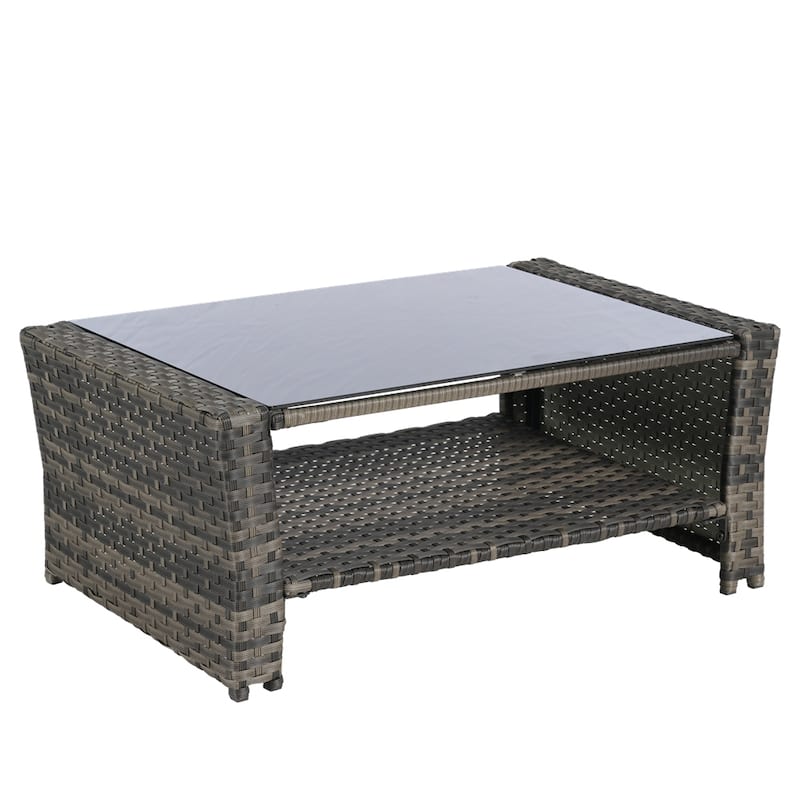 4 Pieces Outdoor Patio Furniture Sets,Garden Rattan Chair Wicker Set - N/A