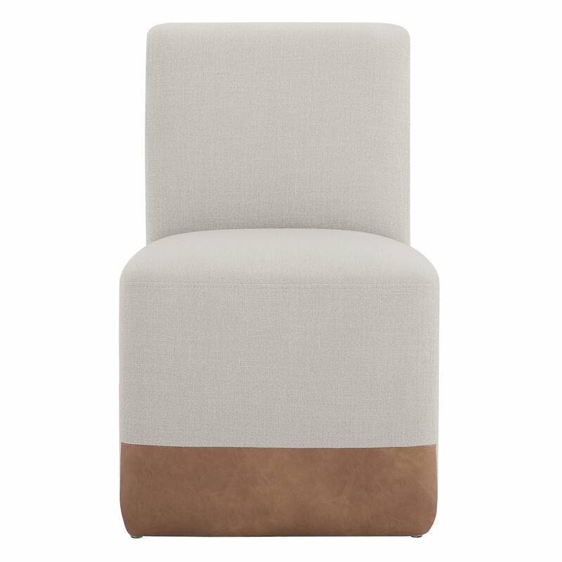 Spruce & Spring Charlotte Upholstered Dining Chairs with Casters Set of 2