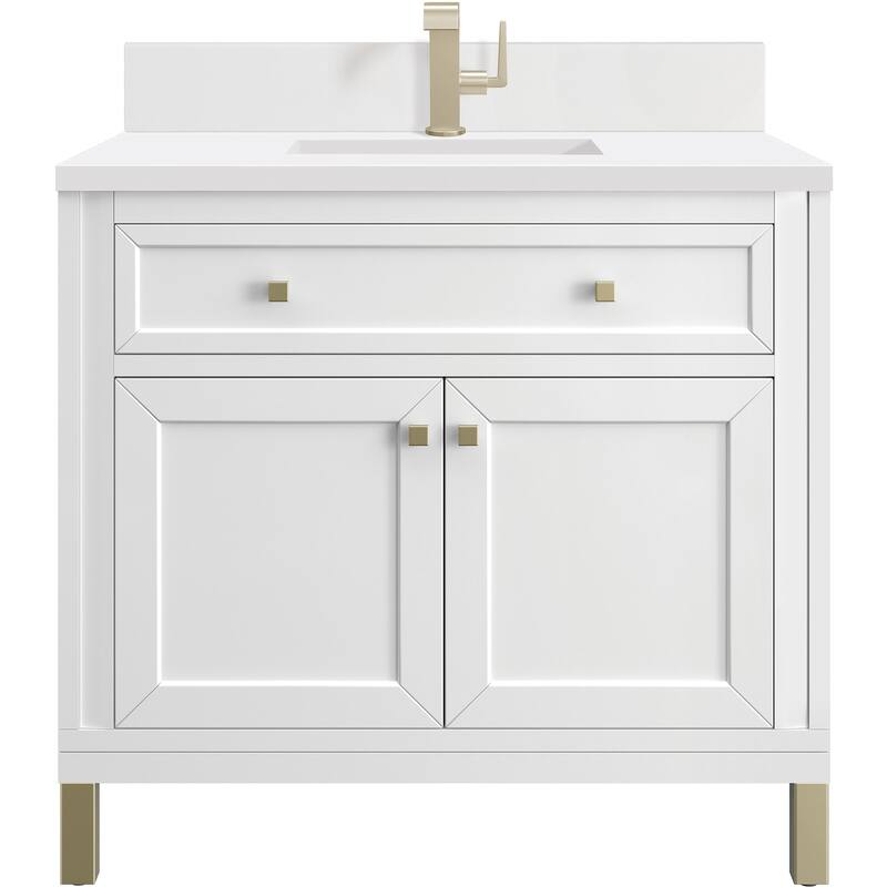 James Martin Vanities 503-V36-1WZ Chicago 36" Free Standing Single - Glossy White