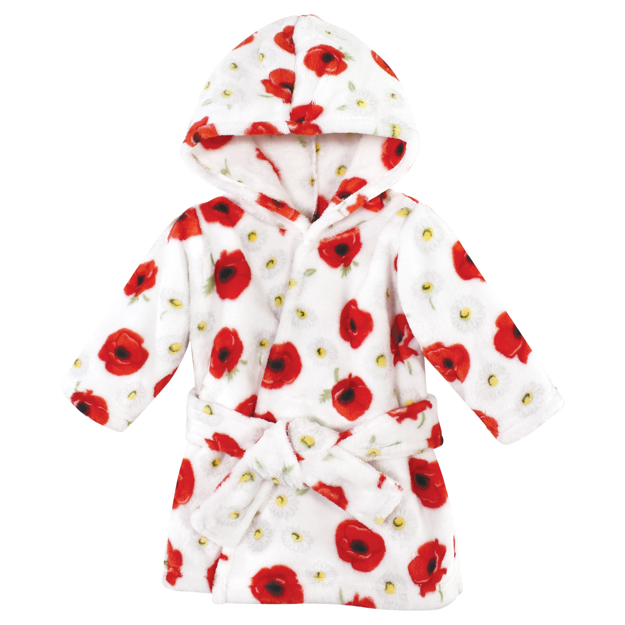 Hudson Baby Infant Girl Plush Animal Face Bathrobe, Poppy, 0-9 Months - Poppy - 0-9 Months