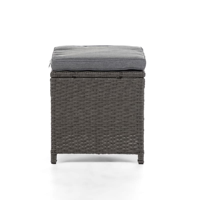 Liyana Transitional Compact Wicker and Glass 11-Piece Outdoor Dining Set by M&L Co.
