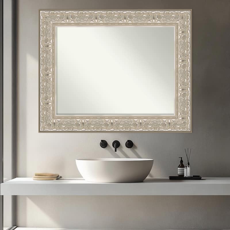 Luxe Non-Beveled Framed Bathroom Vanity Wall Mirror