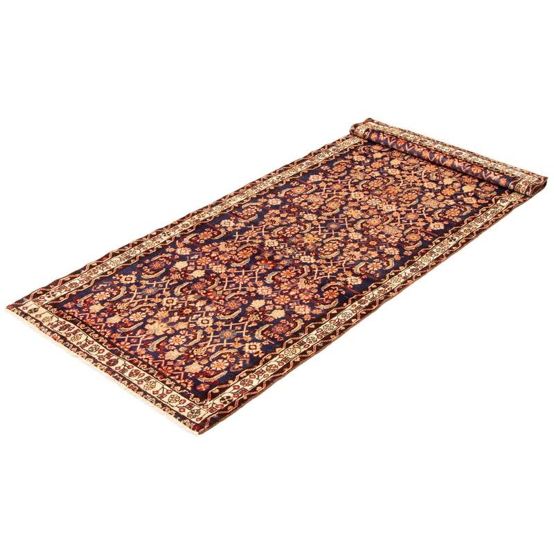 ECARPETGALLERY Hand-knotted Andelz Navy Wool Rug - 3'8 x 9'4